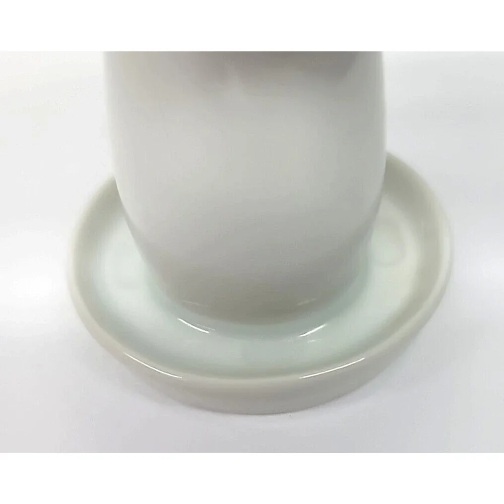 Vintage San Francisco Pottery White Ceramic 4‎ Slot Toothbrush Holder w/ Flowers